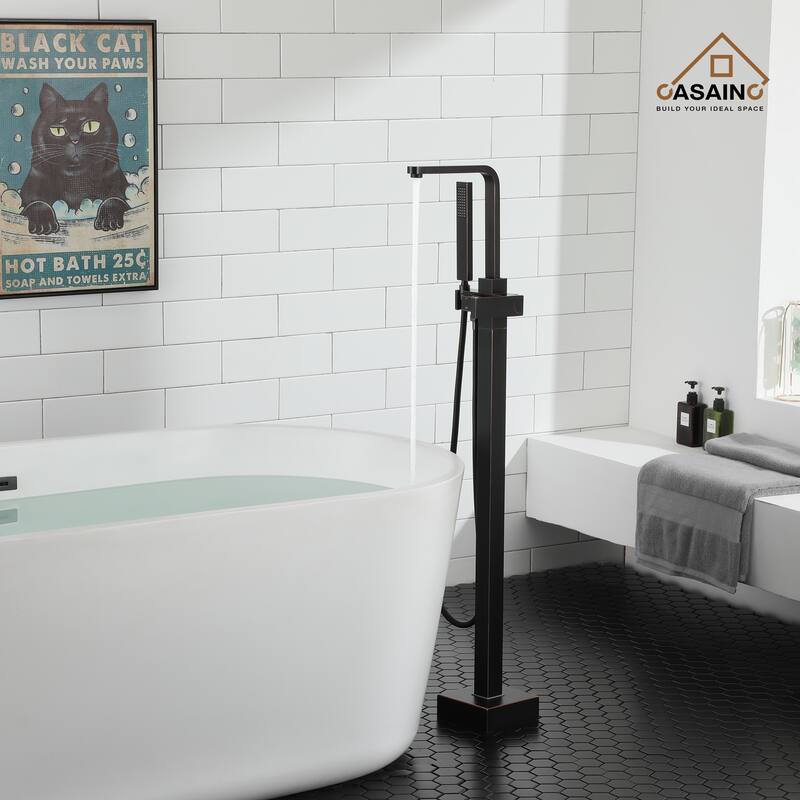 CASAINC 1-Handle Freestanding Tub Faucet with Handheld Shower Head