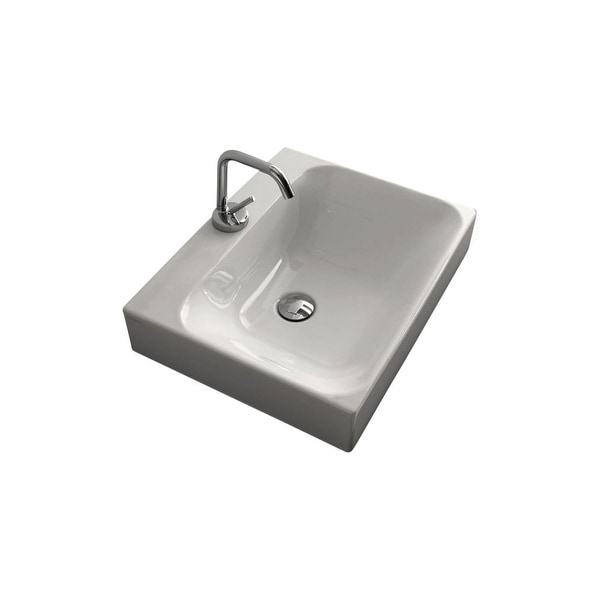 WS Bath Collections Cento 3559 19-11/16" Ceramic Vessel Bathroom Sink - White