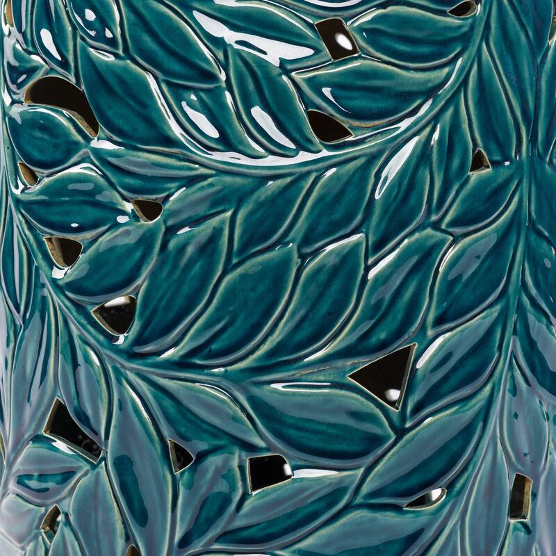 Livabliss Mili Tropical Leaves Outdoor Garden Stool