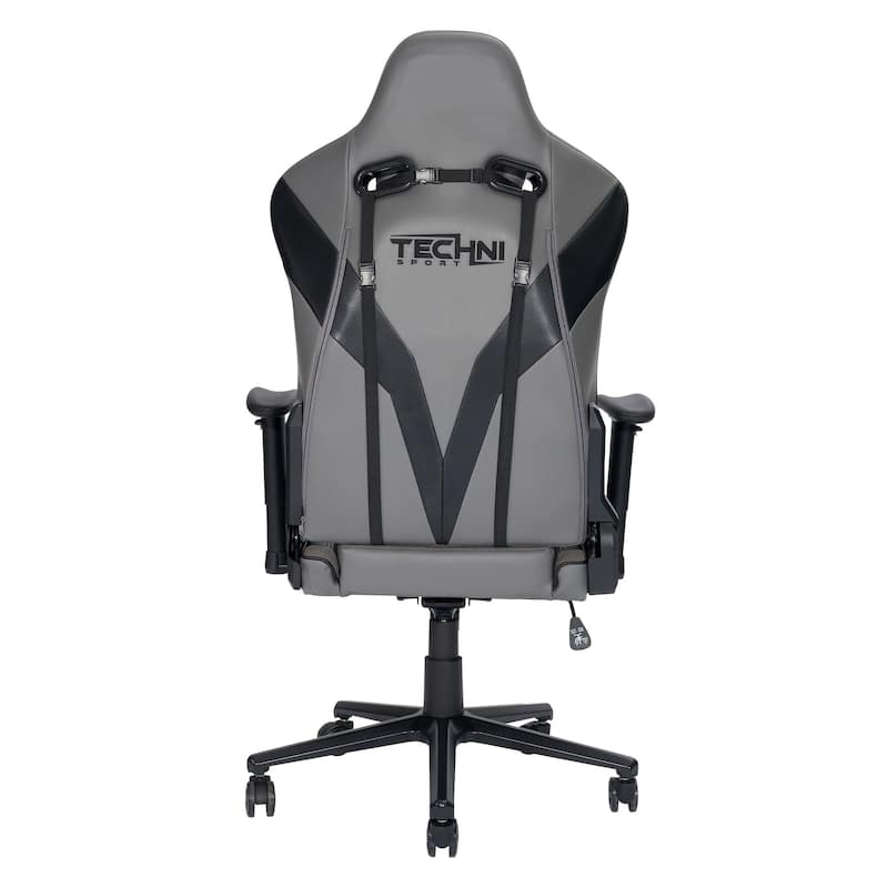 55.25" Gray Black Techni Sports XL Comfortable Gaming Chair