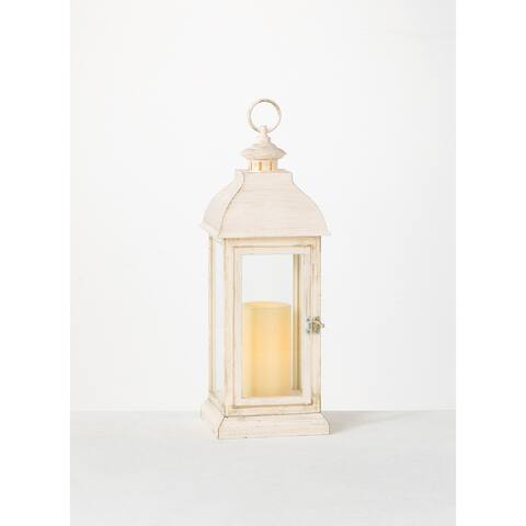 17.5" Lantern with LED Pillar Candle