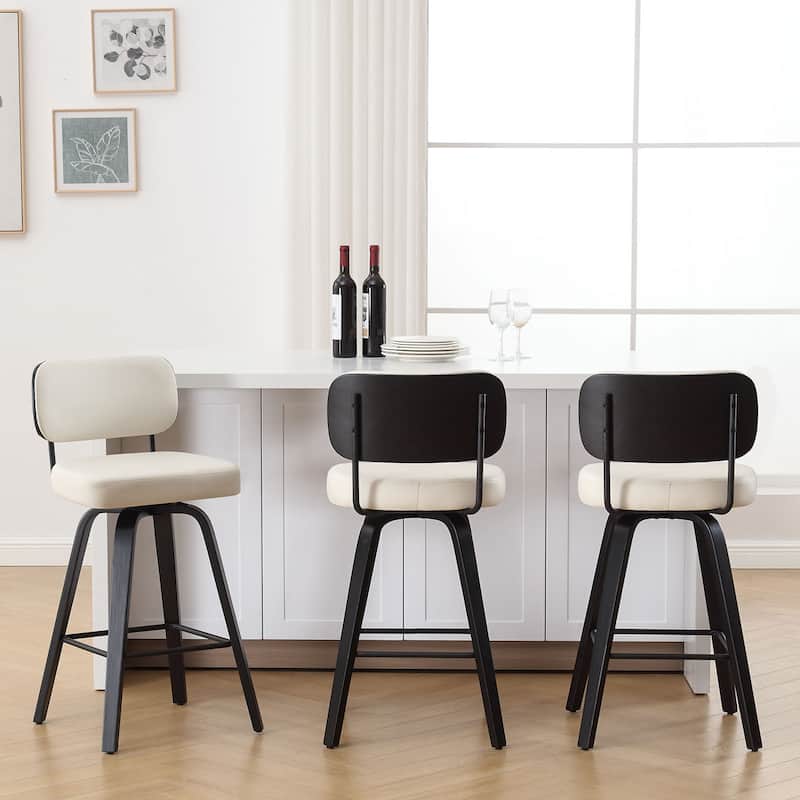 26"/29" Swivel Counter/Bar Stools with Black Bentwood Legs
