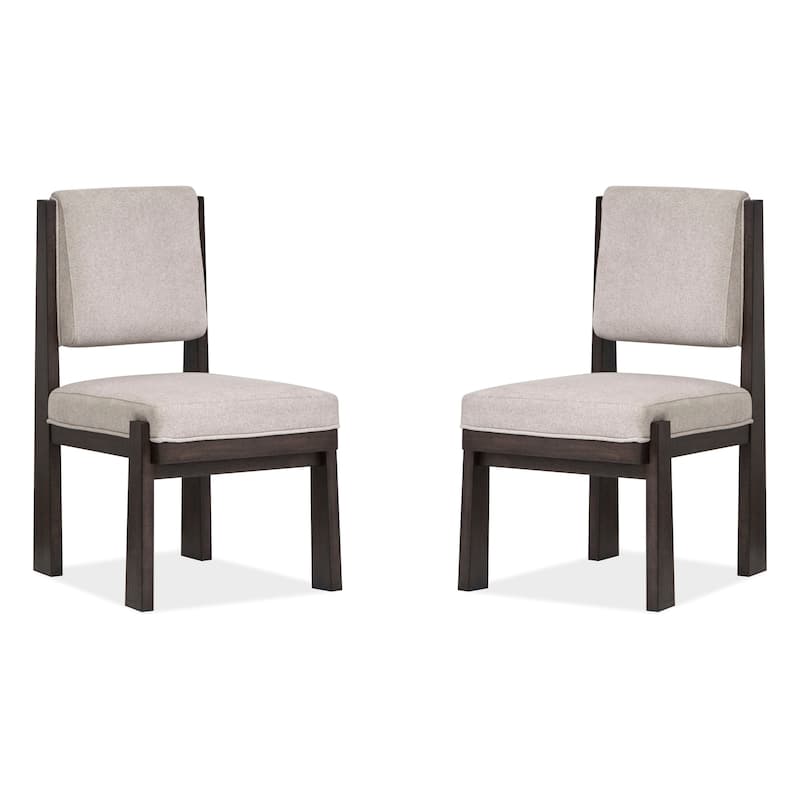 Magnussen Home Tauren Coffee Bean Upholstered Side Chair Two Pack - 20.25''W x 24.63''D x 36''H - 20.25''W x 24.63''D x 36''H - Set of 2 - Coffee Bean - Dining Height