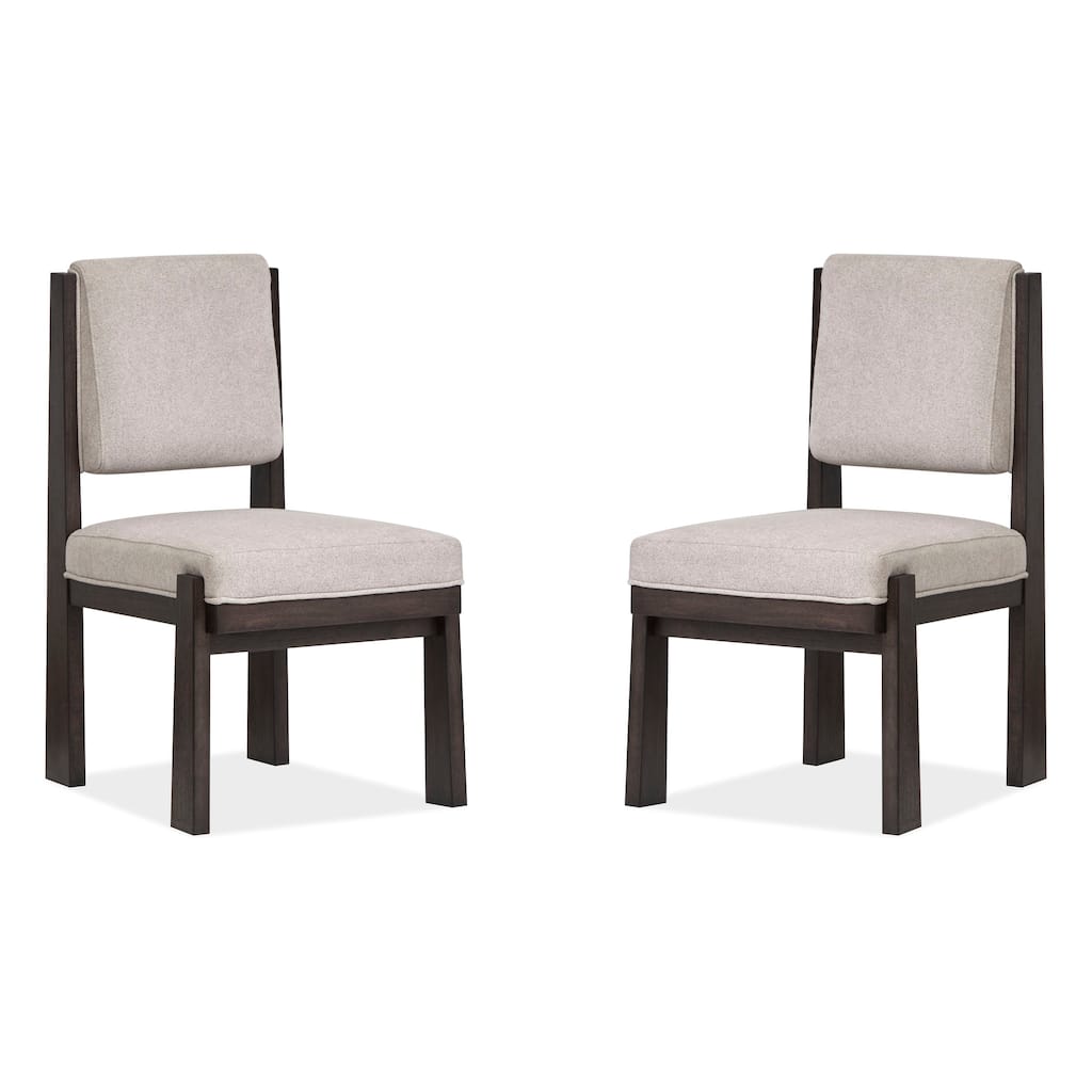 Magnussen Home Tauren Coffee Bean Upholstered Side Chair Two Pack - 20.25''W x 24.63''D x 36''H