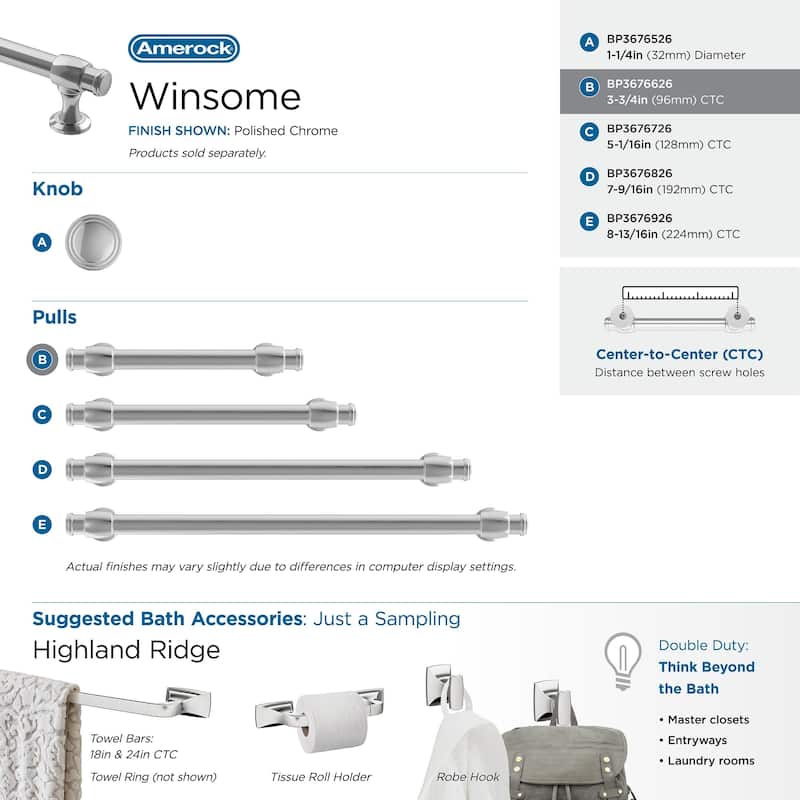 Amerock Winsome Kitchen Cabinet Pull