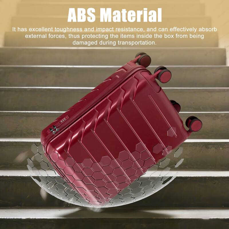 20 Inch ABS Hard Shell Travel Checked Luggage, Scratch Resistant Surface Four Multi-Directional Wheels, With Combination Lock