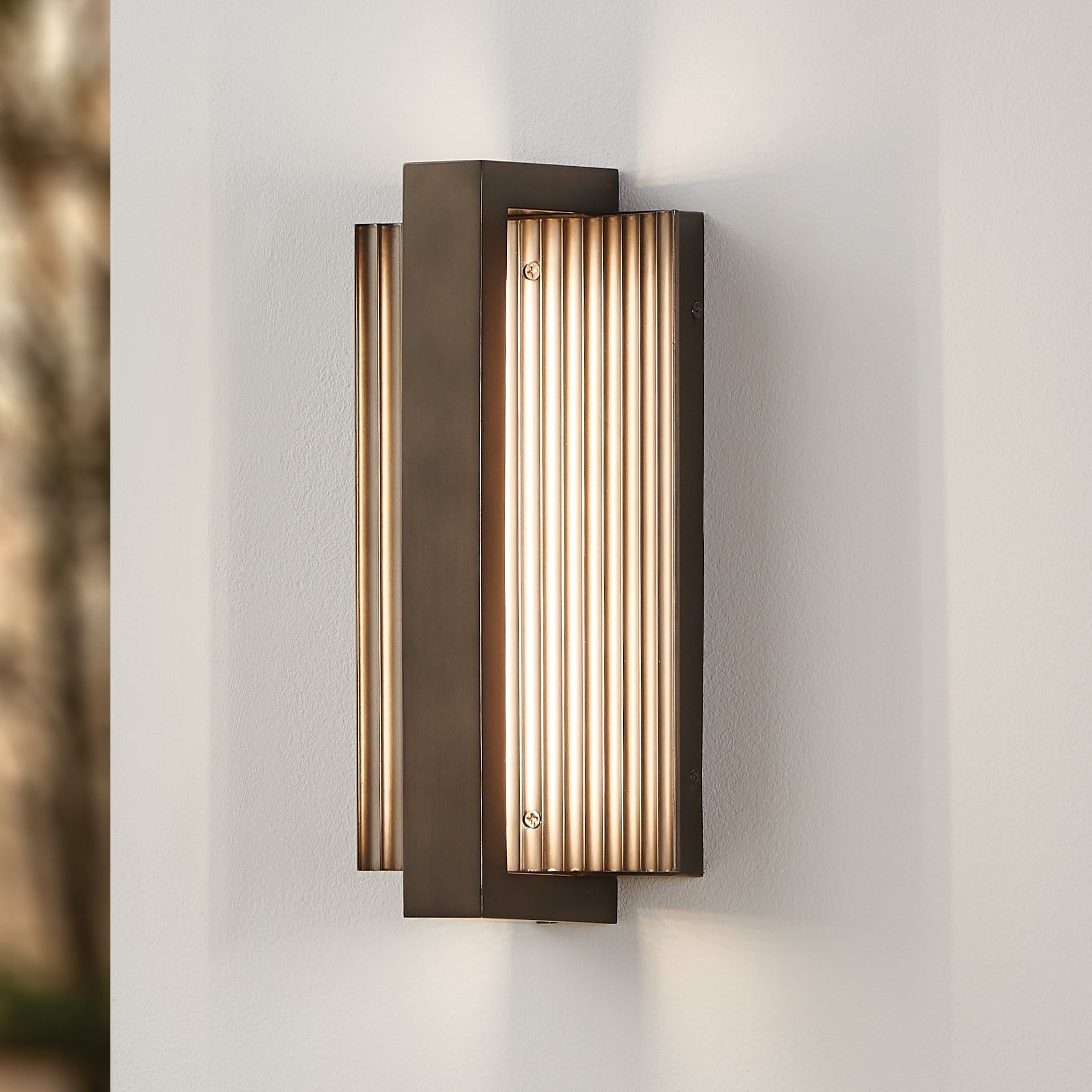 Thesis Jubilee 12-inch Forged Bronze 5CCT LED Exterior Wall Sconce