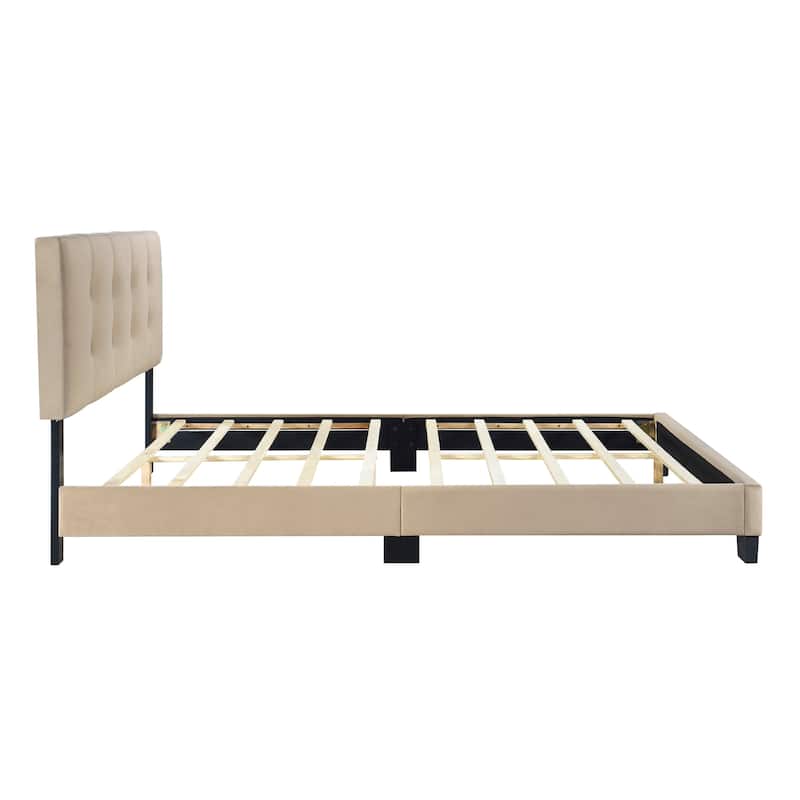 Fort Velvet Upholstered Platform Bed, Queen
