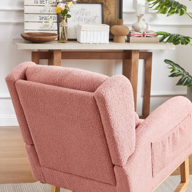 GDFStudio - Mariette Deluxe Rocking Chair with Ergonomic Support and Handy Storage - 27.2 "W