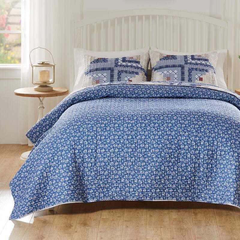 Greenland Home Finely Stitched Cottage Cabin Traditional Quilt Set