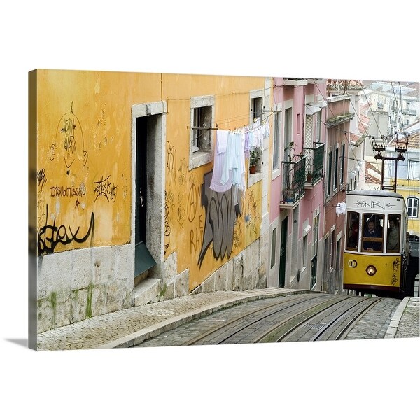 "Elevador da Bica, furniculars in Lisbon." Canvas Wall Art