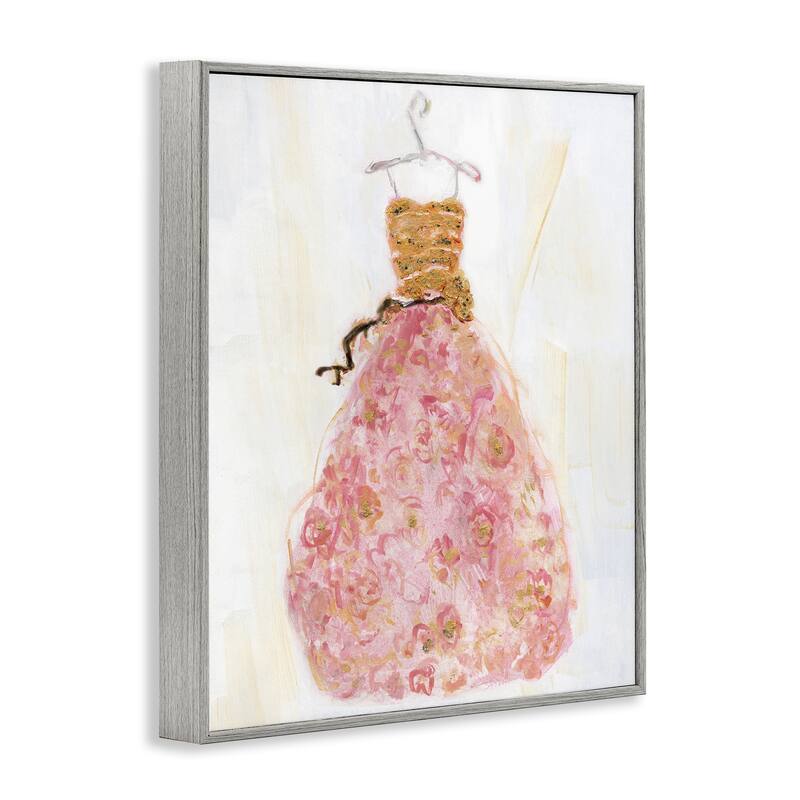 Stupell Classy Posh Pink Ball Gown Framed Giclee Art Design By Sally Swatland