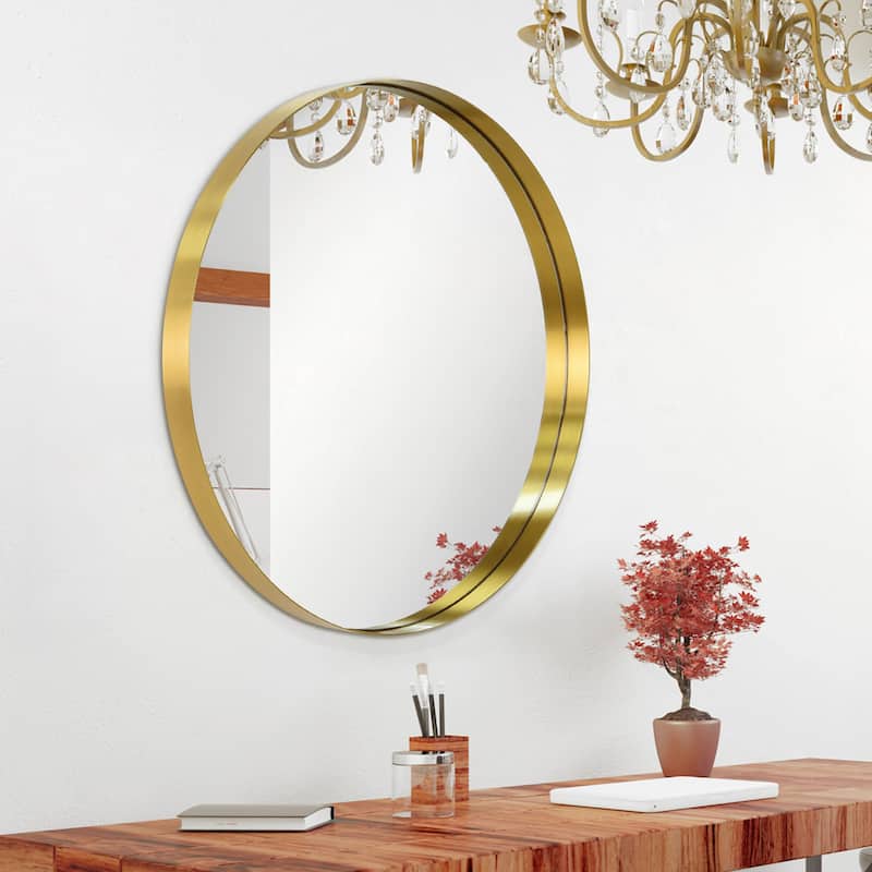 Ultra Stainless Steel Round Wall Mirror- 30"x30"