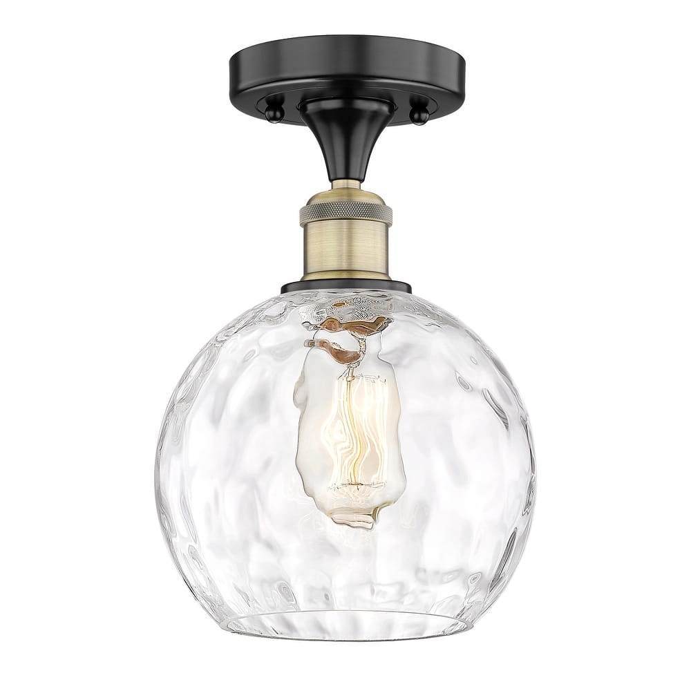 Innovations Lighting Edison Athens Water Glass - 1 Light 8" Semi-Flush Mount