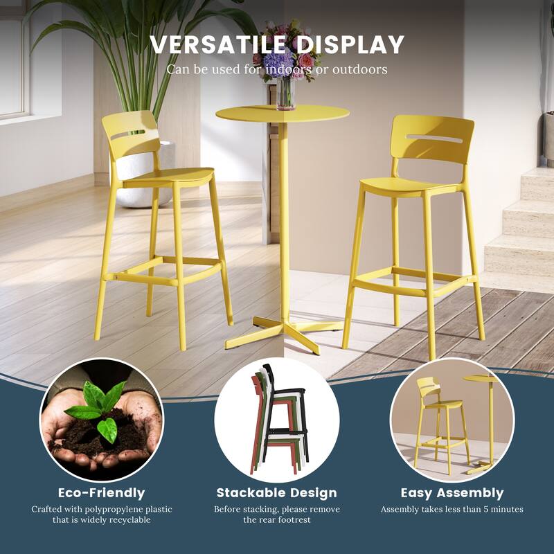 Frond and Form 29.5 Inch Outdoor Bar Stool (Set of 2)