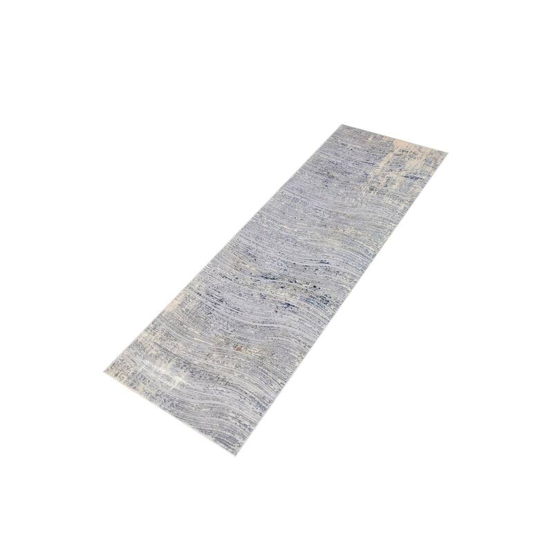 Abstract Dirilis Berber Blue Light Grey Rug
