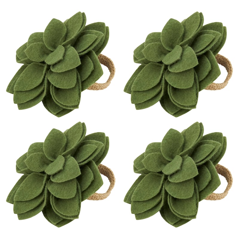 Felt Blossom Napkin Ring (Set of 4)