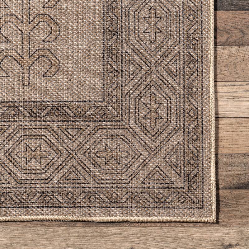 Nuloom Hilda SuperiorWash Medallion Easy-Jute Machine Washable Area Rug
