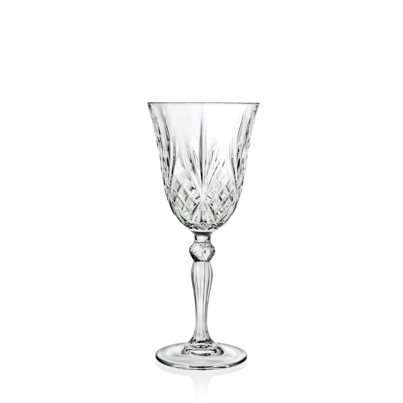 Majestic Gifts Inc. Crystal like Glass Wine Goblets -9 Oz.-Set/6 - 7.75" x 3.3"