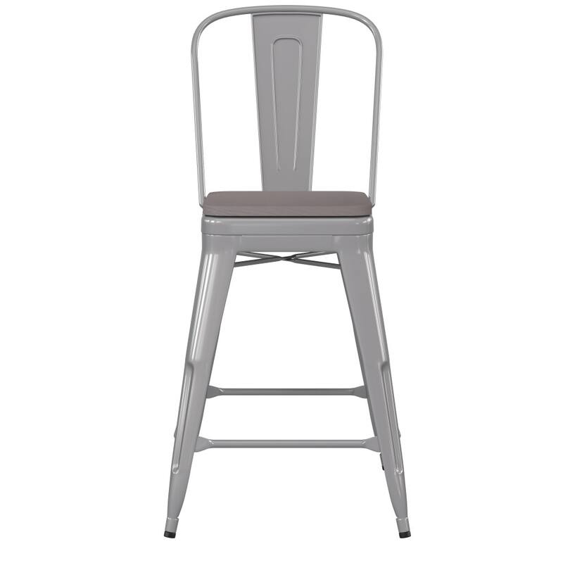 All-Weather Commercial Counter Stool with Removable Back & Poly Resin Seat