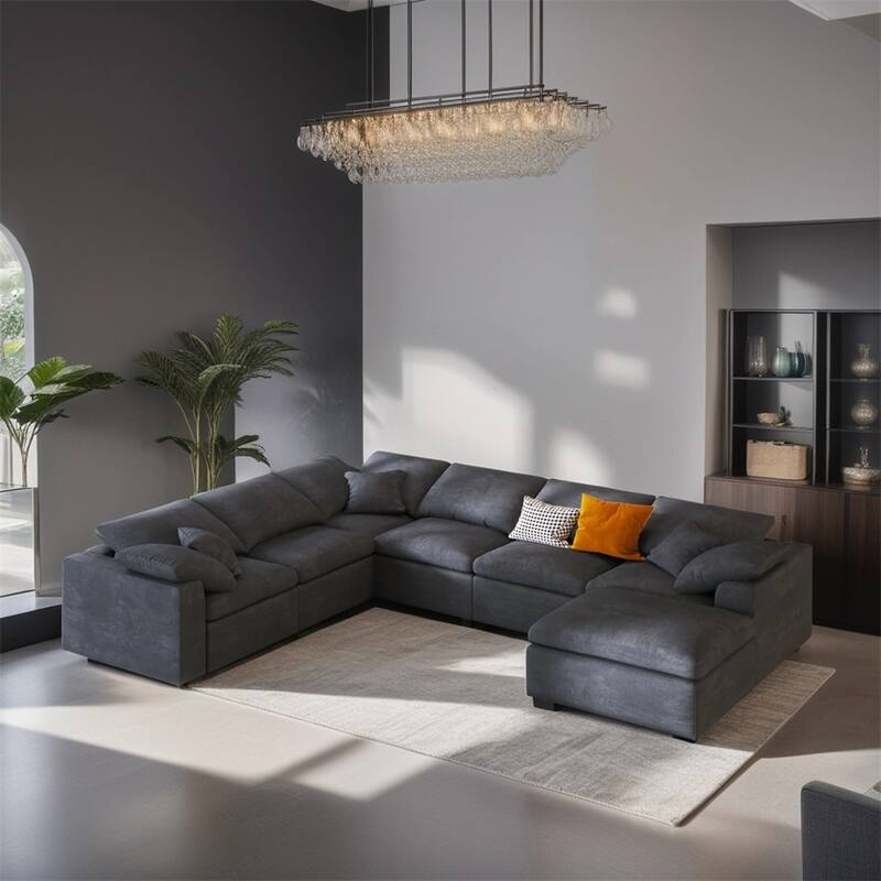 Oversized Modular Sectional Sofa w/Ottoman L Shaped Corner Sectional
