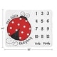 preview thumbnail 4 of 4, Little Ladybug Collection Girl Baby Monthly Milestone Blanket - Red Black and White Polka Dot