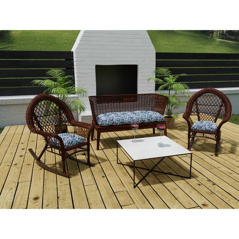 Outdoor Wicker Cushion Set for Bench and 2 Seats - 18'' L x 44'' W x 4'' H