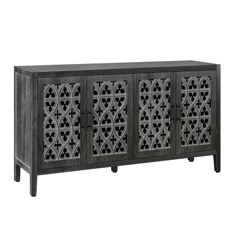 Hollow Four Door Antique Cabinet, American Country Style, TV Cabinet
