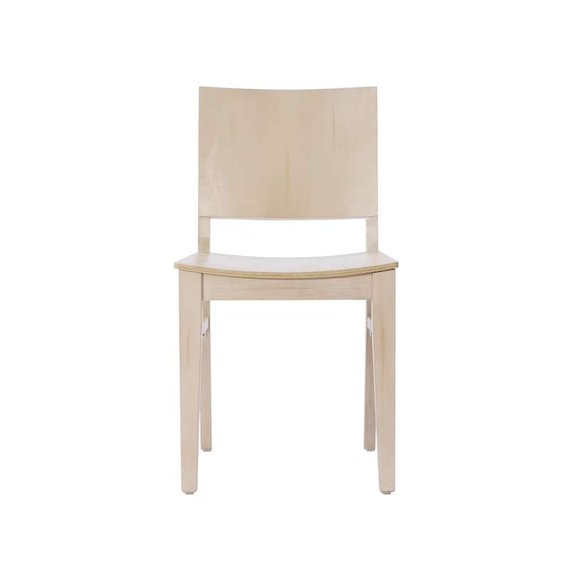2 Pack Commercial Solid Wood Dining Chair with Curved Backrest - 17.75"W x 21.25"D x 33.5"H