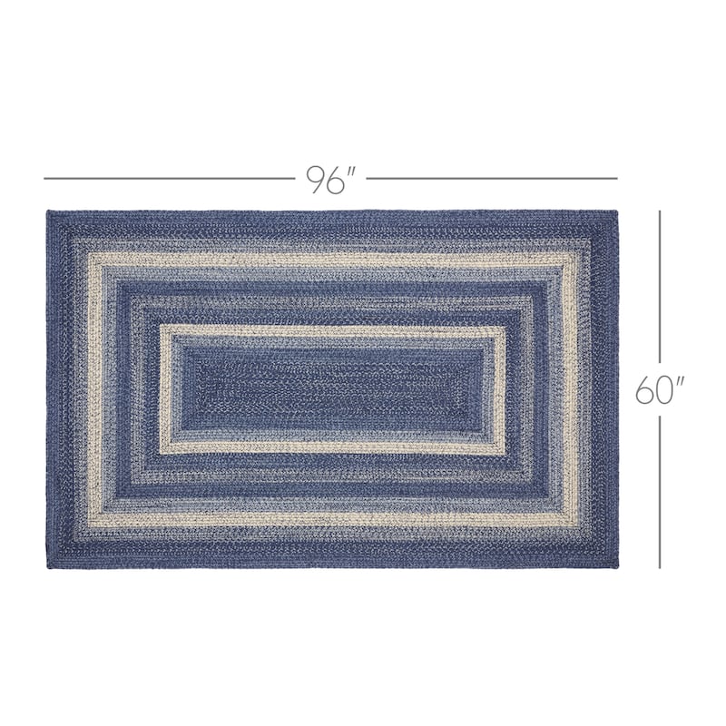 Great Falls Blue Jute Rug Rect w/ Pad 60x96 - 5' x 8' Rectangle