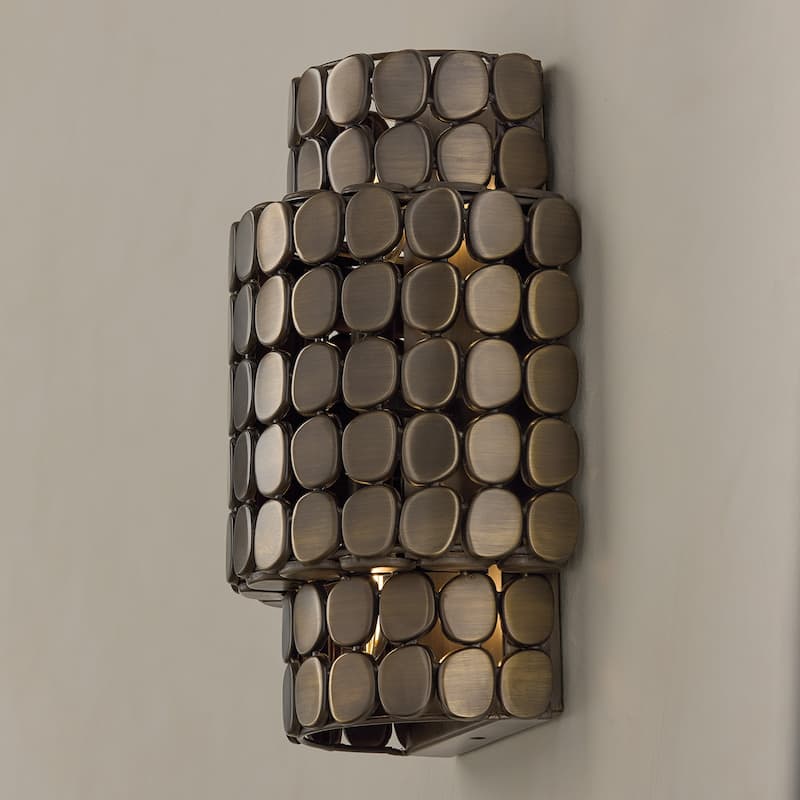 10.25" W x 14.75" H Flush Mount Medallion Wall Sconce - 9.75"W x 14.25"H x 6"E