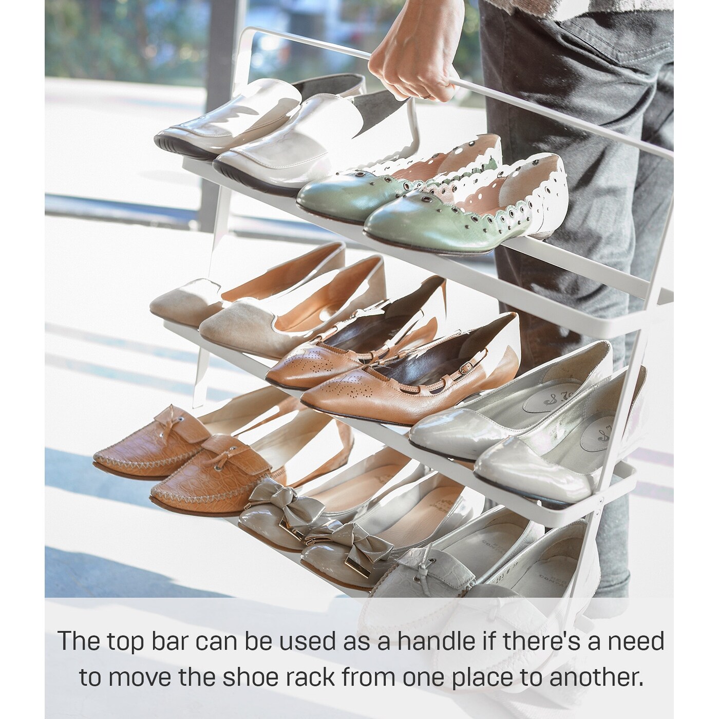 Yamazaki Home Shoe Rack - Two Styles, Steel, Holds 6 to 9 shoes