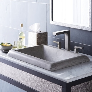 Montecito NativeStone and Concrete Drop-in Bathroom Sink - 21.5" x 15.5" x 5.25"