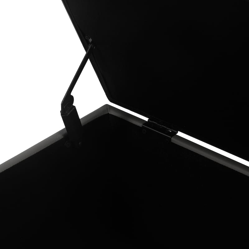 Adeco Faux Leather Storage Ottoman for Living Room