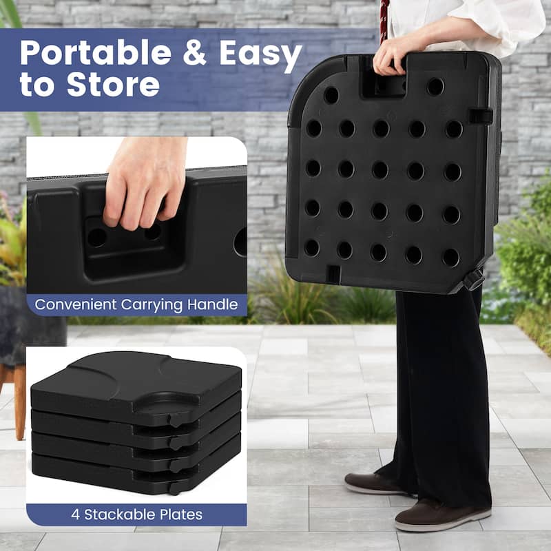 Costway 20" Patio Offset Umbrella Base Stand Water Filled Base Weights - See Details