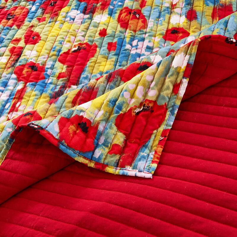 Greenland Home Fashions Poppies Modern Floral Watercolor Throw