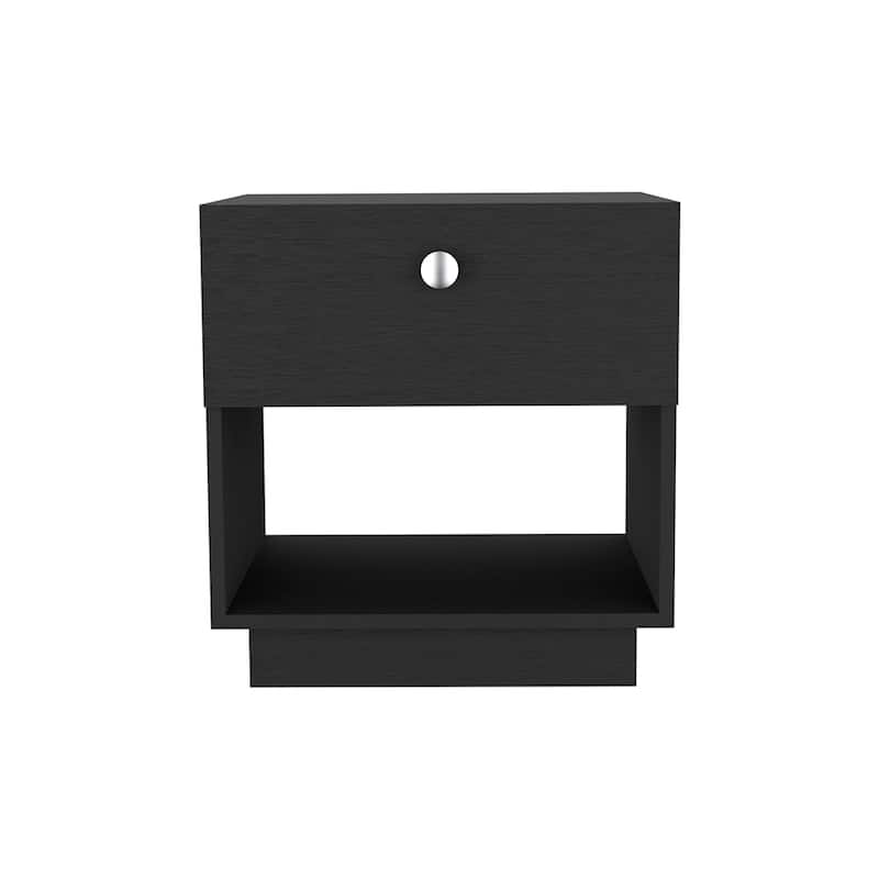 Nightstand Viliigili,One Drawer,Black Wengue Finish，for Living Room,and Dining Room