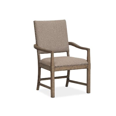 Magnussen Home Claremont Smokey Taupe Upholstered Arm Chair Two Pack - 25.5''W x 25.75''D x 39.44''H
