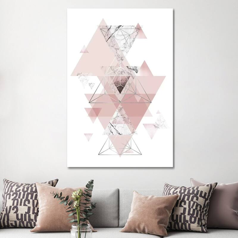 iCanvas "Blush Pink Marbled Geometric" by Urban Epiphany Canvas Print