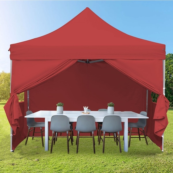 Zenova 10'x10' Pop up Canopy Tents with 4 Sidewalls Portable