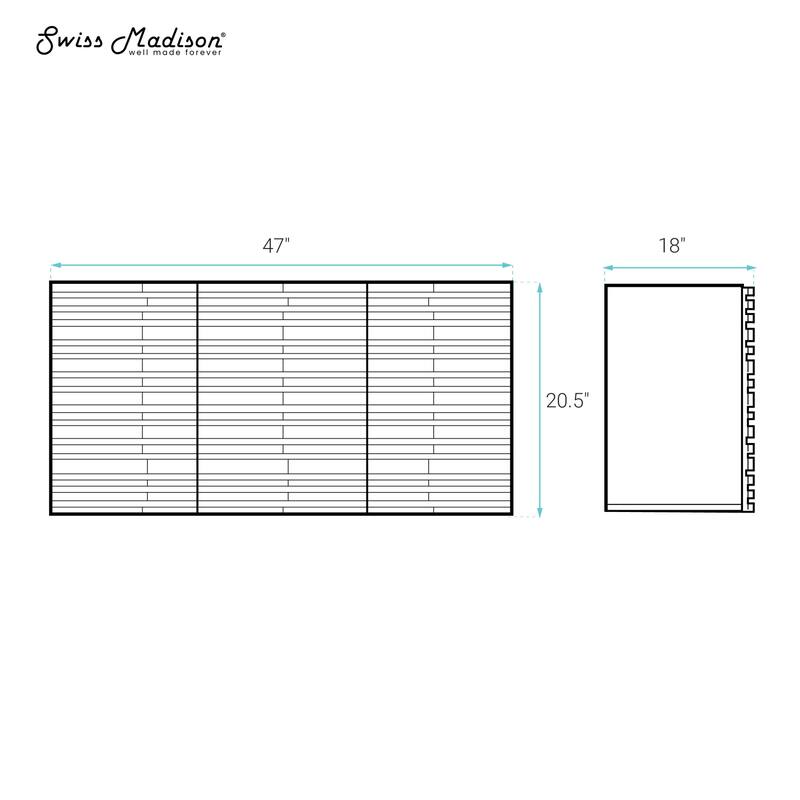 Cascade 48" Wall-Mounted Bathroom Vanity Cabinet Without Top In Brown Oak - 48
