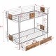 preview thumbnail 17 of 20, Twin XL over Twin XL Metal Bunk Bed w/MDF Board Guardrail, Two Drawers