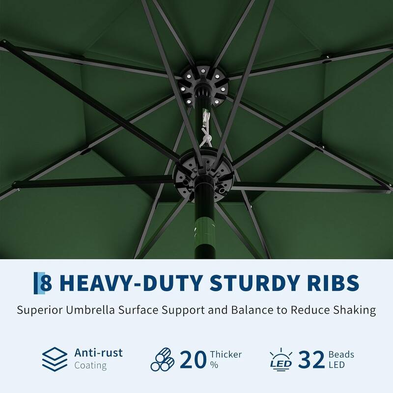 10Ft 3-Tier Patio Umbrella, with Vents, Easy Crank & Tilt