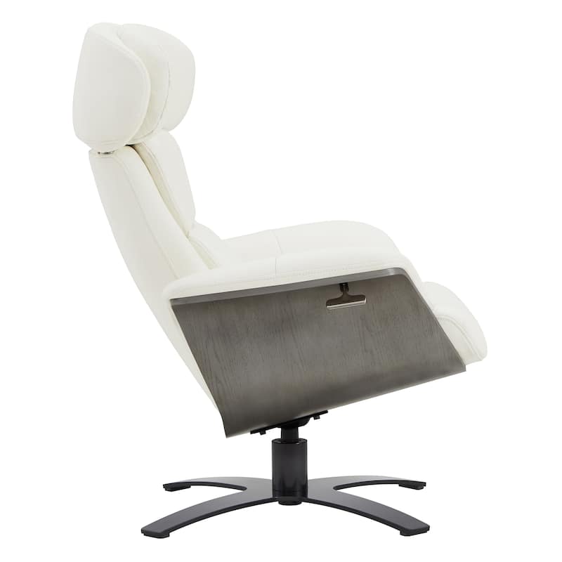 Spruce & Spring Leon Swivel Recliner Chair with Ottoman Set and Adjustable Headrest