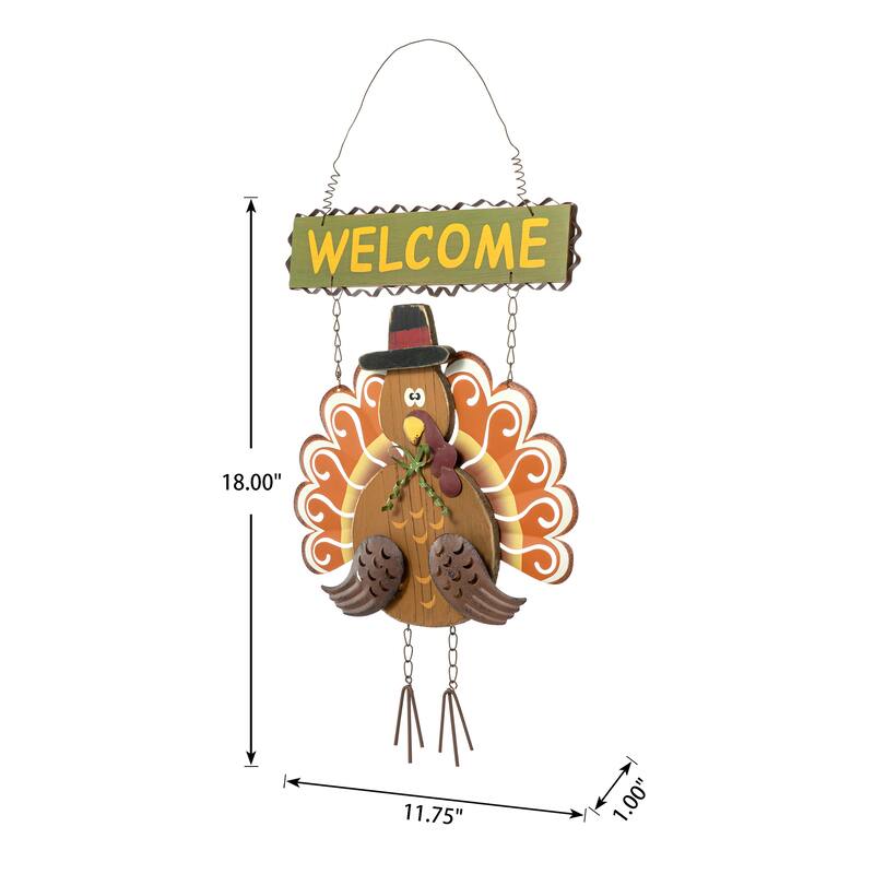 Glitzhome Thanksgiving Wooden Turkey Wall Hanging or Table Decor