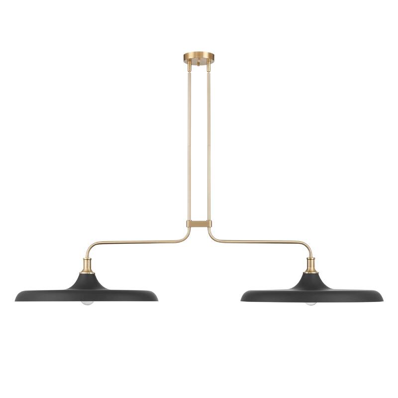 Hunter Moriso Matte Black and Modern Brass Pendant - Contemporary