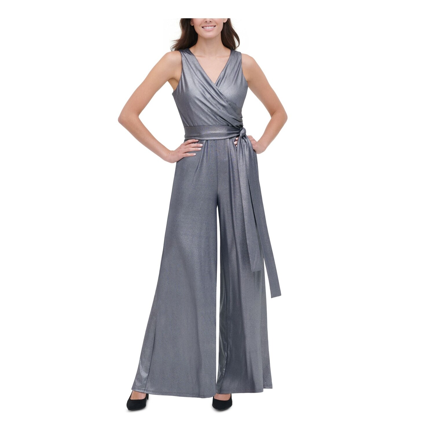 faux wrap jumpsuit