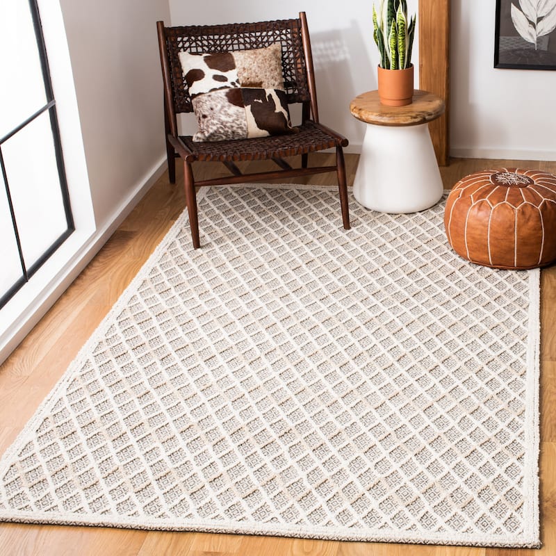 SAFAVIEH Handmade Trace Keena Wool/ Viscose Rug - 3' x 5' - Ivory/Black