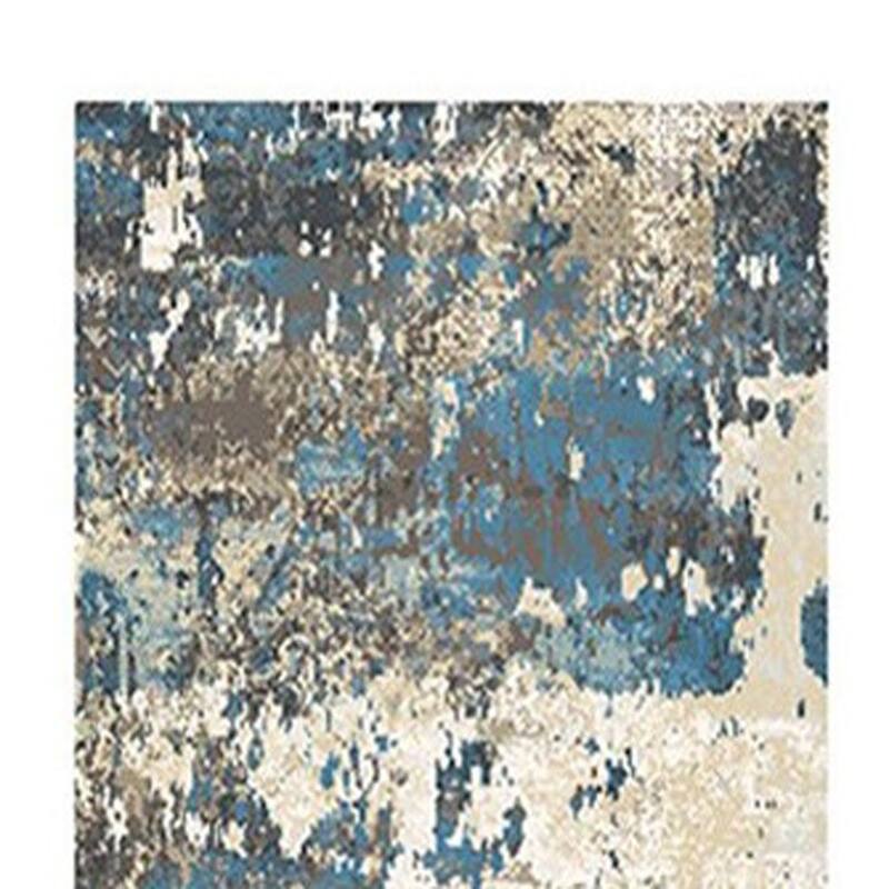 Cewe Distressed Abstract Modern Stain Resistant Woven with Fringe Area Rug By HomeRoots