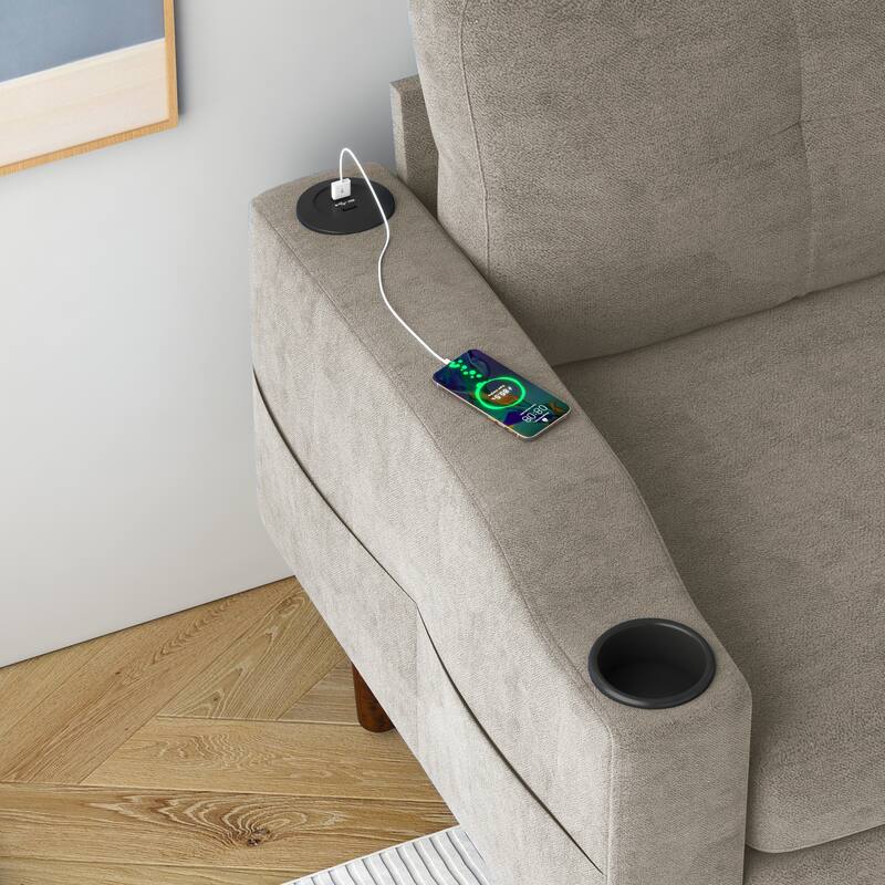 Convertible L-Shaped Sofa with Footstools and Storage for Multi-Use